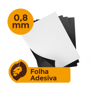 FOLHAS MANTA MAGNÉTICA ADESIVADA - 0,08mm  Tamanho A4    