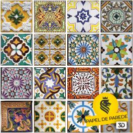 PAPEL DE PAREDE ADESIVO 3D - Azulejos      